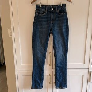Yoga Jeans Dark Distressed Wash Skinny Fit 29" INSEAM, Size 26